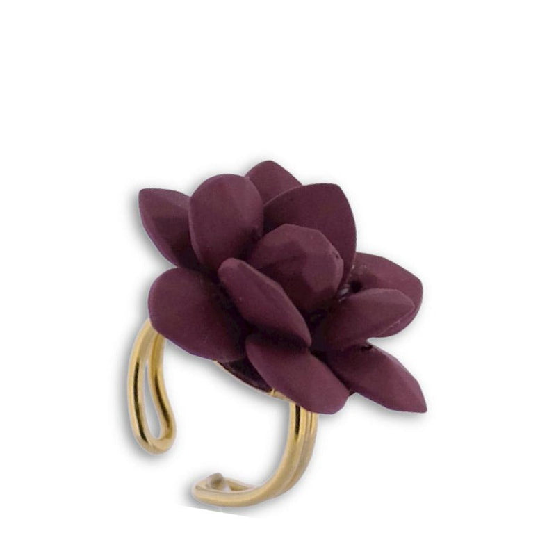 Tuscany Grape Purple Lily Silk Effect - Adjustable ring