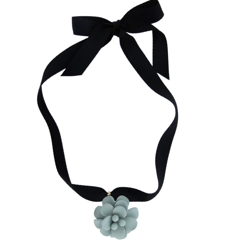 Roman Light Green Hibiscus Retro Dangle Choker Necklace