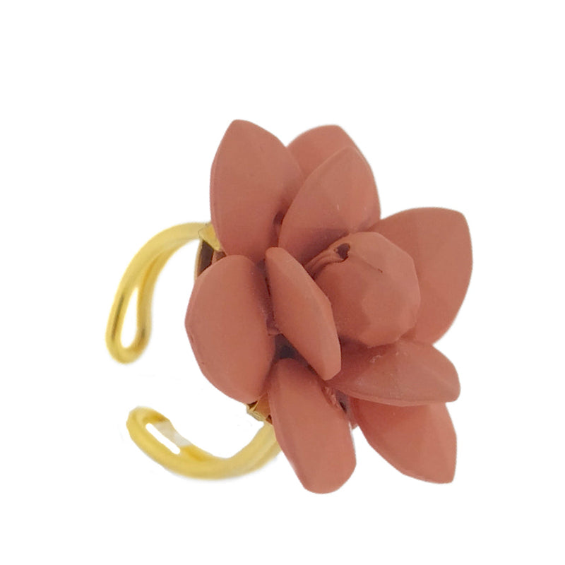 Terracotta Lily Silk Effect - Adjustable ring