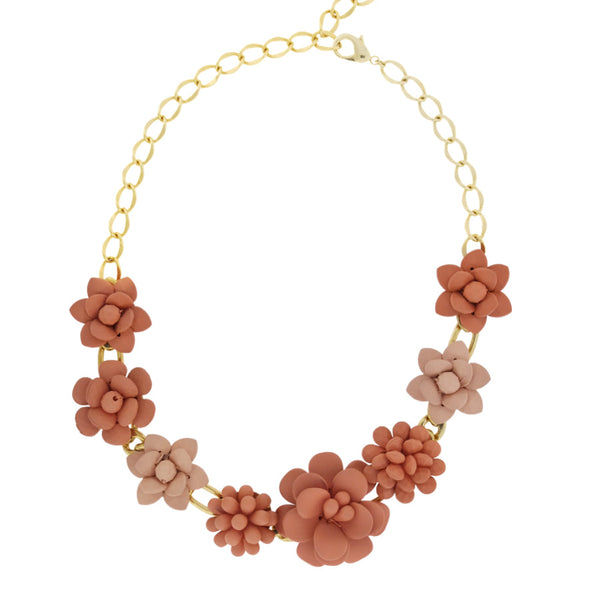 Collana Ibisco Terracotta e Rosa
