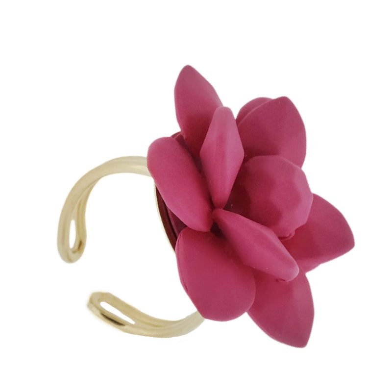 Sicilian Bougainvillea Hot Pink Lily Silk Effect - Adjustable ring