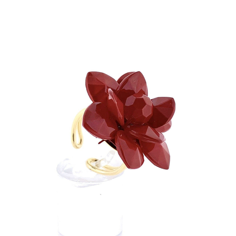 Venetian Red Lily Laquer Effect - Adjustable ring
