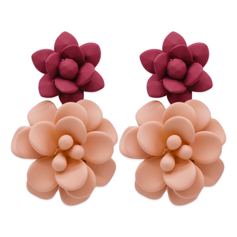 Hibiscus Double Pendant Earrings
